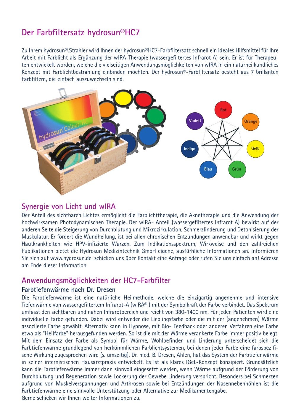 Der Farbfiltersatz hydrosun&reg;HC7 - Hydrosun Medizintechnik