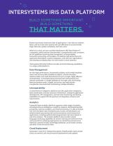 INTERSYSTEMS IRIS DATA PLATFORM