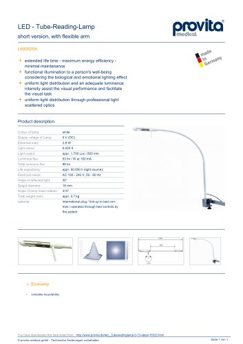 LED - Tube-Reading-Lamp L600025A