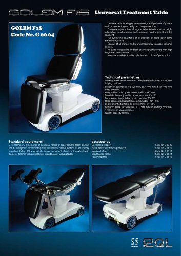 Golem F1S treatment table