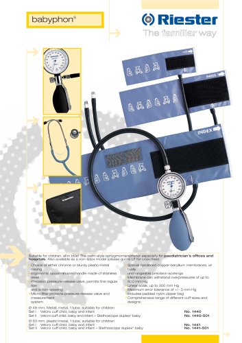 Pediatric sphygmomanometer Babyphon