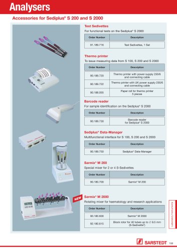 Accessories for Sediplus® S 200 and S 2000