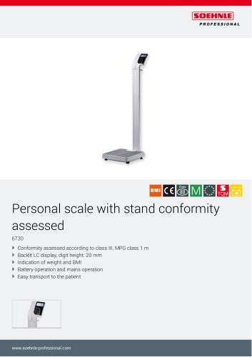 Personal scale with stand conformity assessed