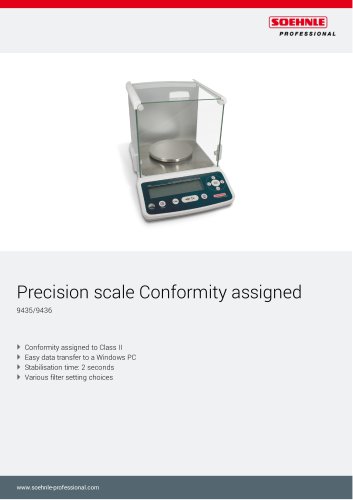 Precision scale Conformity assigned 9435/9436