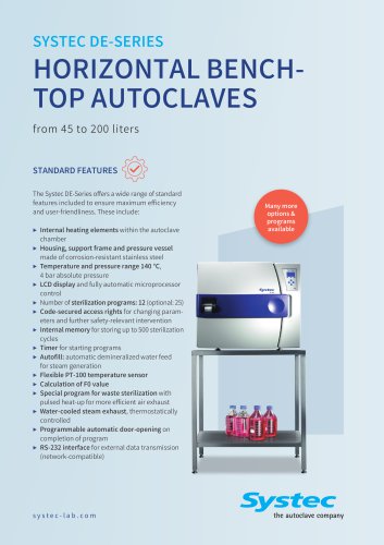 Systec DE-Series autoclaves