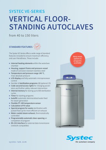 Systec VE-Series autoclaves