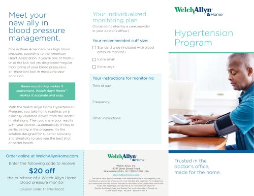 2016 Welch Allyn Home Hypertension Program