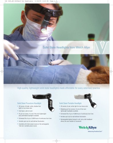 Veterinary Health Medical Exam Headlights Sell Sheet