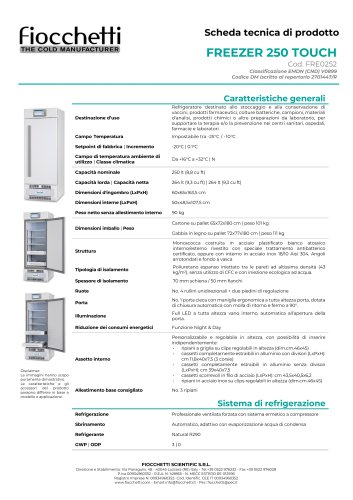 FREEZER 250 ECT-F TOUCH