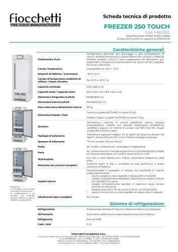 FREEZER 250 ECT-F TOUCH