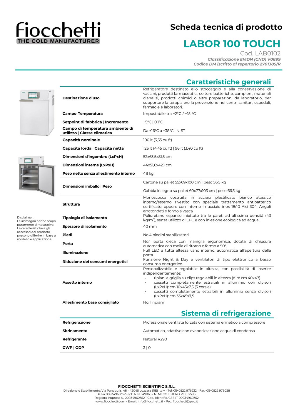 LABOR 100 ECT-F TOUCH - Fiocchetti Scientific