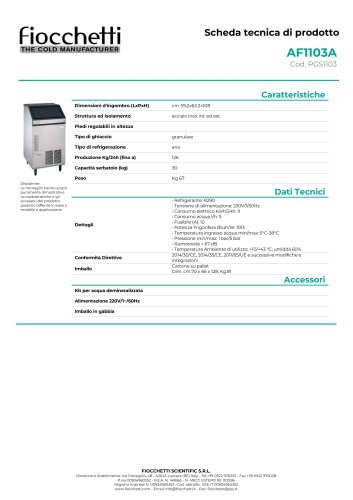 Produttore di ghiaccio granulare AF1103A