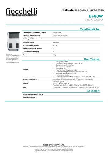 Produttore di ghiaccio granulare BF80W