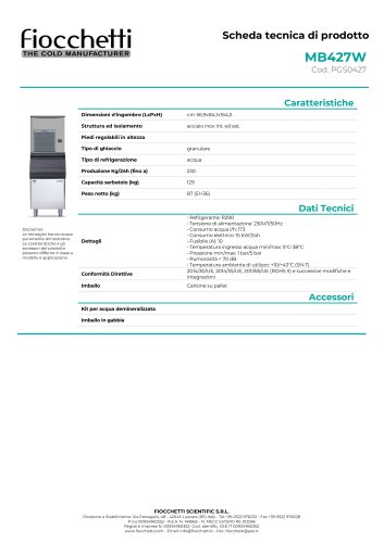 Produttore di ghiaccio granulare MB427W