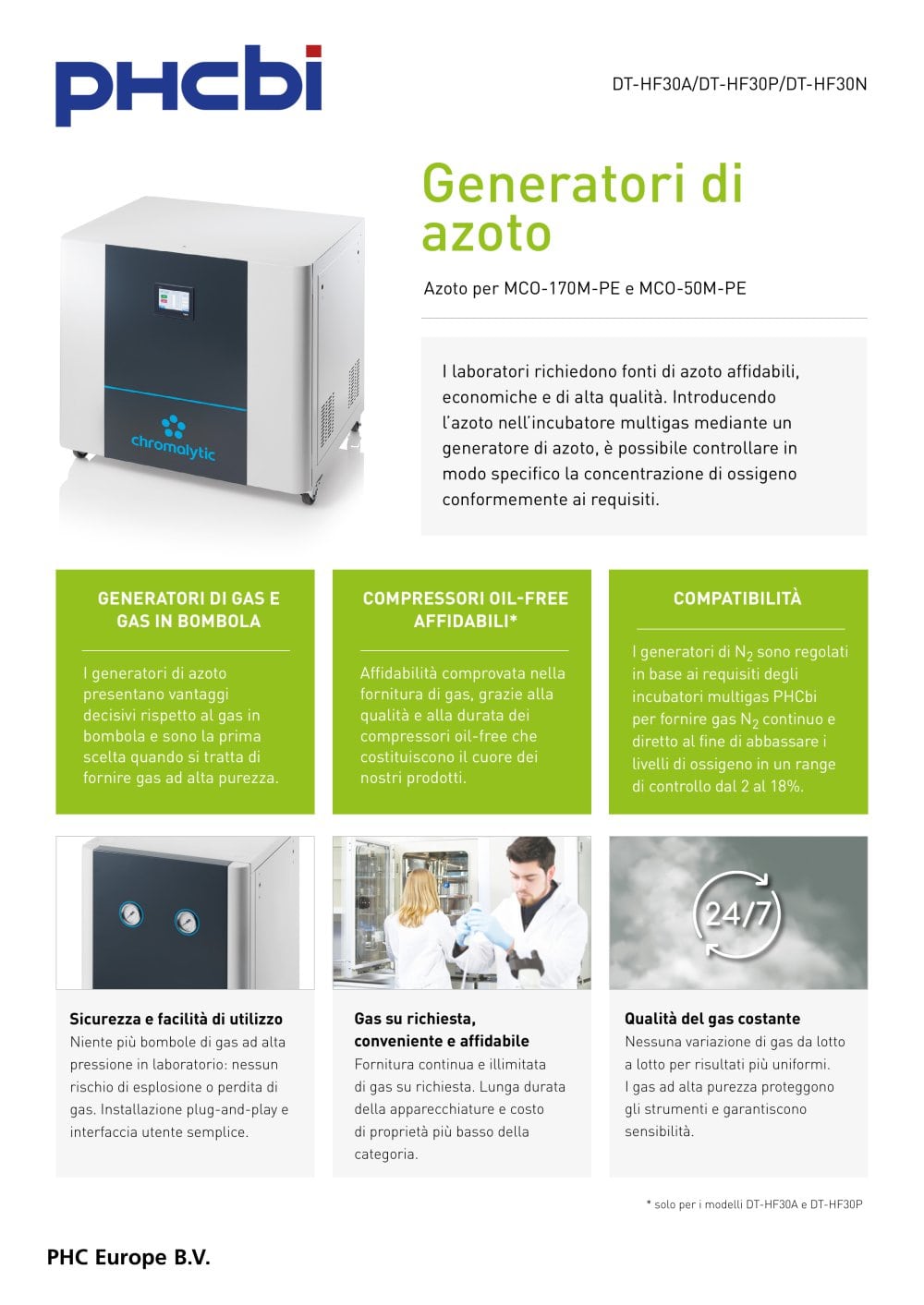 DT-HF30A / DT-HF30P / DT-HF30N - Generatori di azoto - PHC Europe