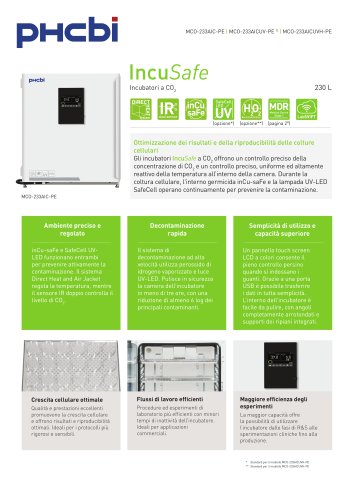 MCO-233AIC-PE / MCO-233AICUV-PE / MCO-233AICUVH-PE - Incubatori a CO2