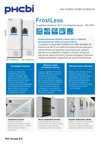 MDF-DU500ZH-PE / MDF-DU700ZH-PE - Congelatori FrostLess (-86 °C)