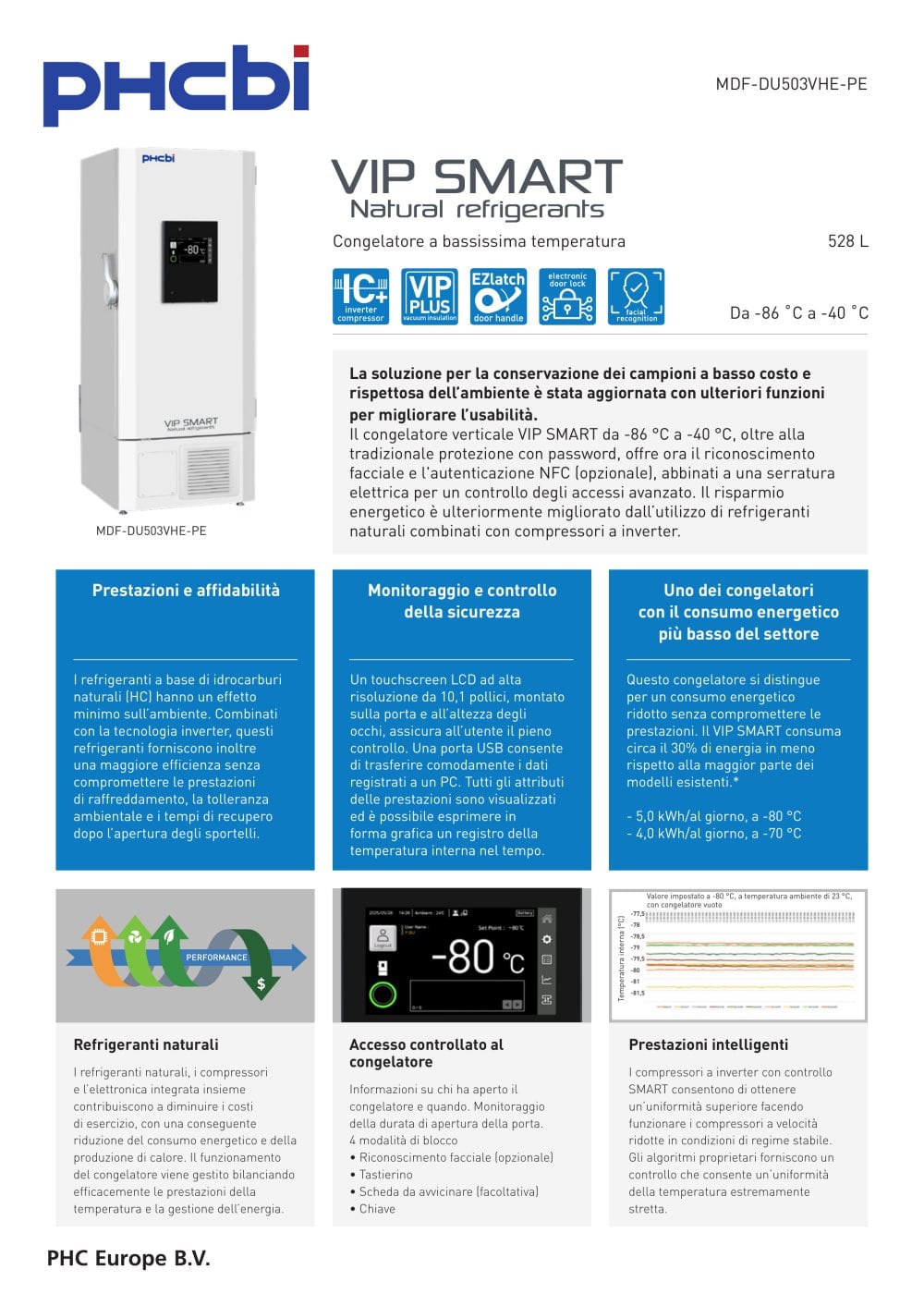 MDF-DU503VHE-PE - Congelatori ULT VIP SMART (-86 &deg;C) - PHC Europe