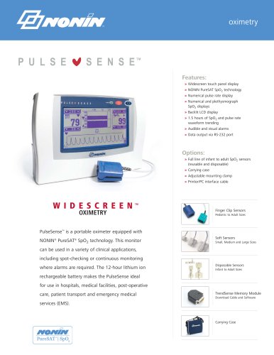 PulseSense? WIDESCREEN OXYMETRY