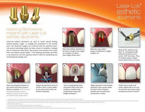 Laser-Lok ® e sthetic  abutments