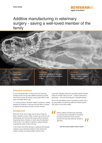 Additve manufacturing in verterinary surgery