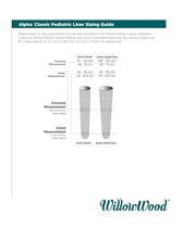 Alpha ® Classic Pediatric Liner Sizing Guide