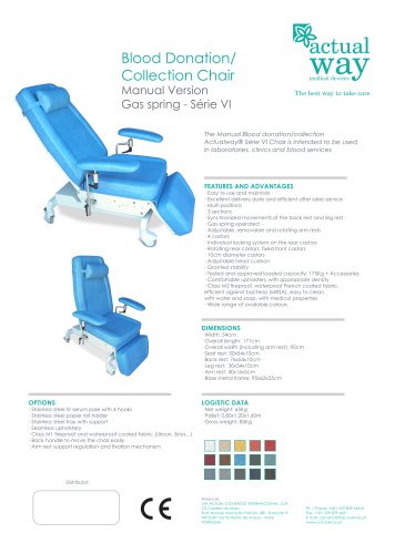 Manual Blood Donation Chair Serie VI