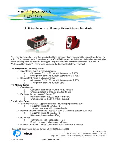 Compliance with US Army Airworthiness Standards