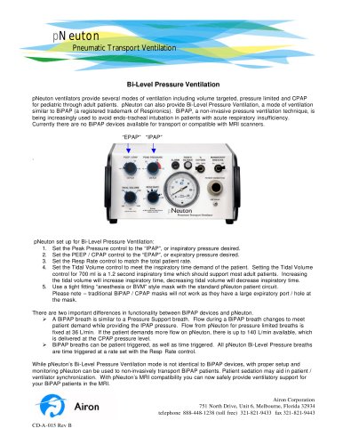 pNeuton Bi-level Pressure Ventilation