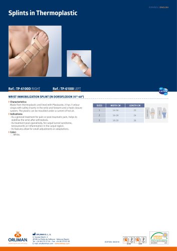 Splints in Thermoplastic