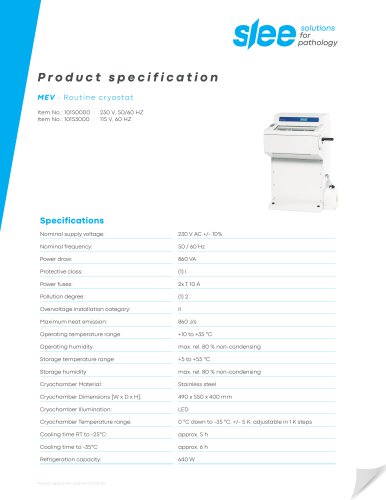 MEV ∙ Routine cryostat