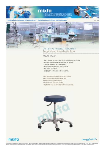 Surgical And Anasthesia Stool MCAT 1500