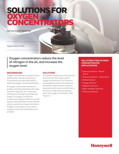 Honeywell Sensing - Medical Solutions for Oxygen Concentrators