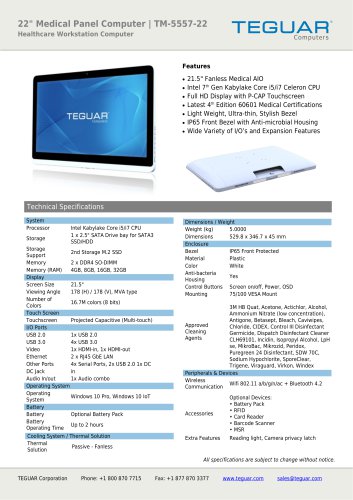 22" MEDICAL PANEL COMPUTER | TM-5557-22