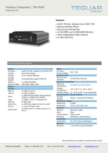 FANLESS COMPUTER | TB-5545