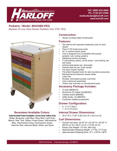 M3030B9-PED – PEDIATRIC CART