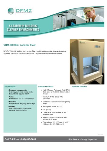 VBM-200 Mini Laminar Flow