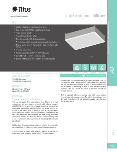 TLFR critical environment diffusers