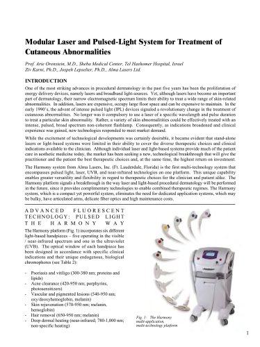 Modular Laser and Pulsed-Light System for Treatment of Cutaneous Abnormalities