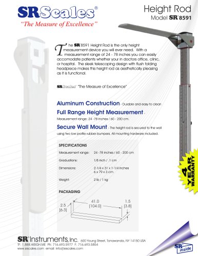 Height Rod Model SR 8591