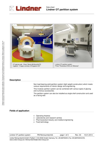 Lindner OT partition system