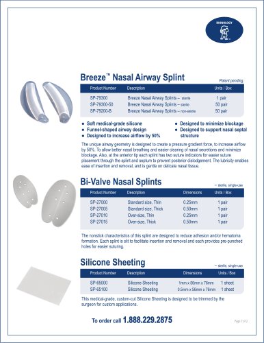 Bi-Valve Nasal Splints