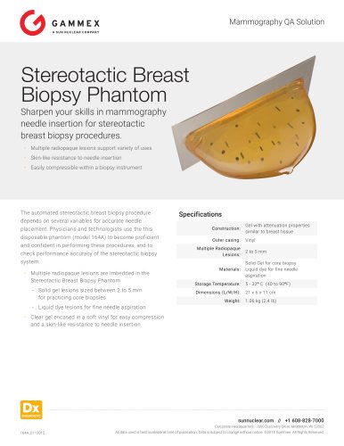 Stereotactic Breast Biopsy Phantom