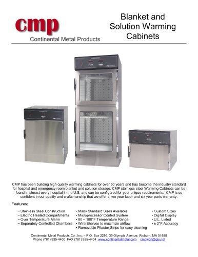 Blanket and Solution Warming Cabinets