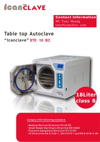 bench top autoclave with vacuum B18C