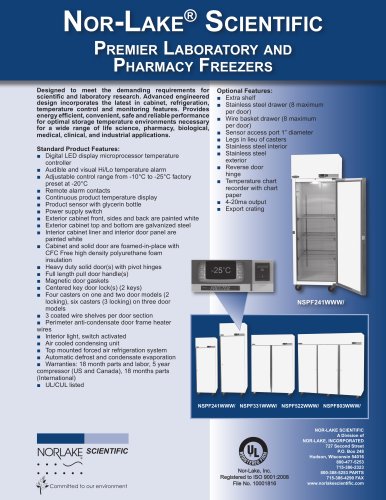 Premier Laboratory and Pharmacy Freezers