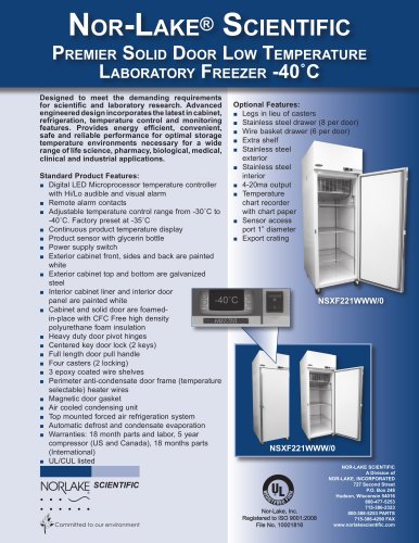 Premier Solid Door Low Temperature Laboratory Freezer -40?C