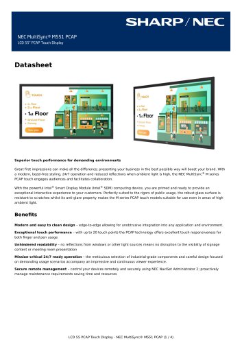 NEC MultiSync® M551 PCAP