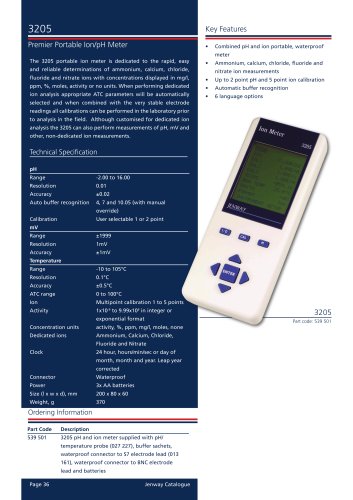 3205 Portable Ion/pH Meter