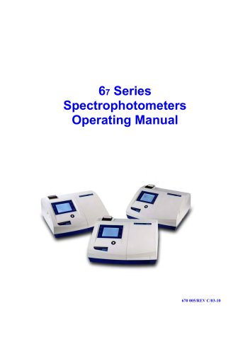 67 Series Spectrophotometers Operating Manual